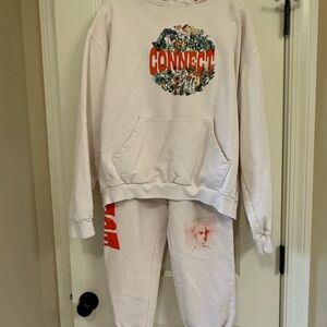 Lonely Ghost CONNECT Sweatsuit Set Hoodie + Sweatpants | Cream |